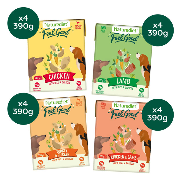 Multipack pâtée Feel Good 16x390g Nature diet les 4