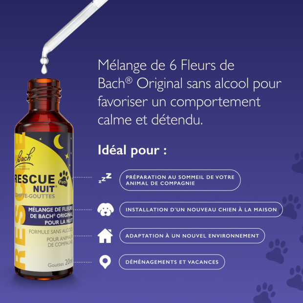 Rescue Pets Nuit Fleur de Bach pour une nuit douce et calme