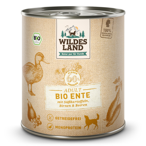 Pâtée 800g Bio Canard Wildes Land