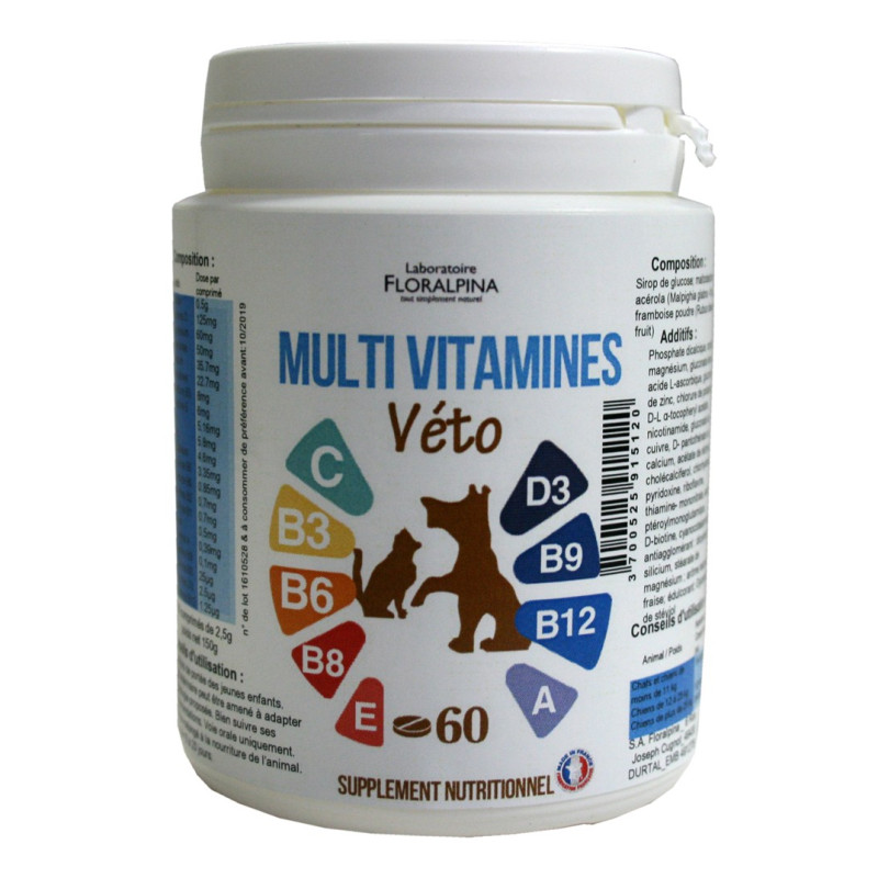 Complément nutritionnel multi vitaminé pour animaux