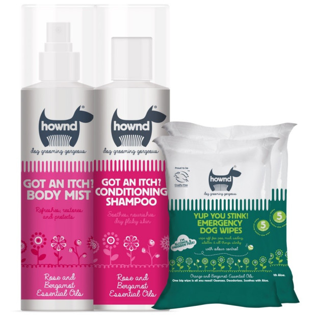 Pack spécial anti-démangeaison shampoing pour chien Hownd